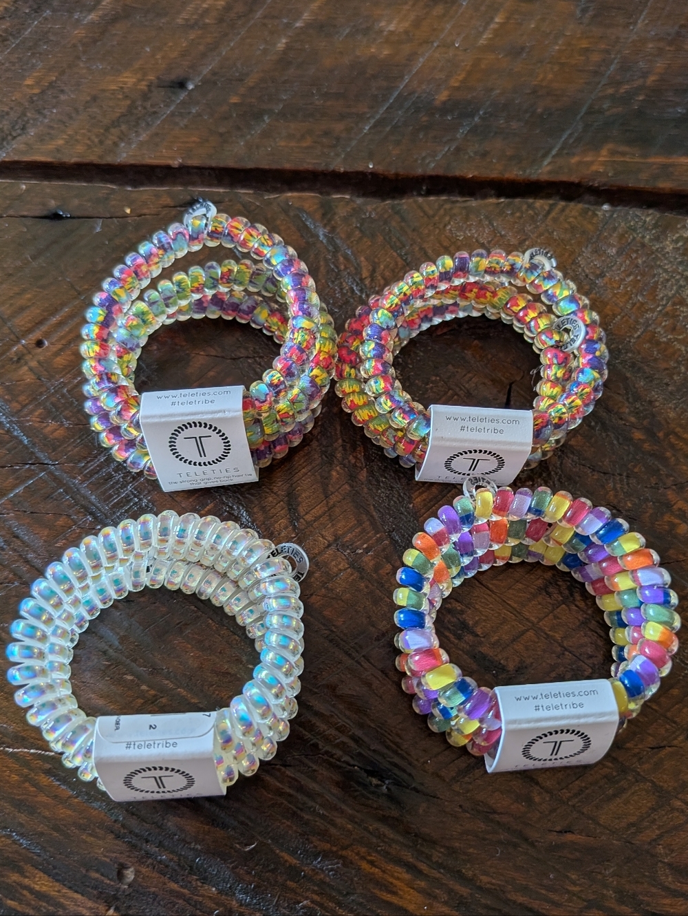 Teleties Small Coil Hair Ties Rainbow Multi